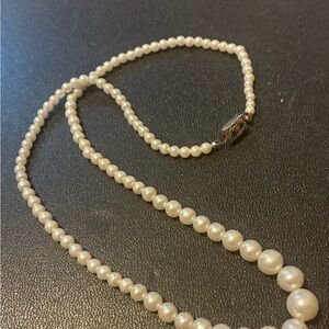 Vintage Japanese Akoya Pearl Necklace ★ Japan Hallmark Sterling Clasp